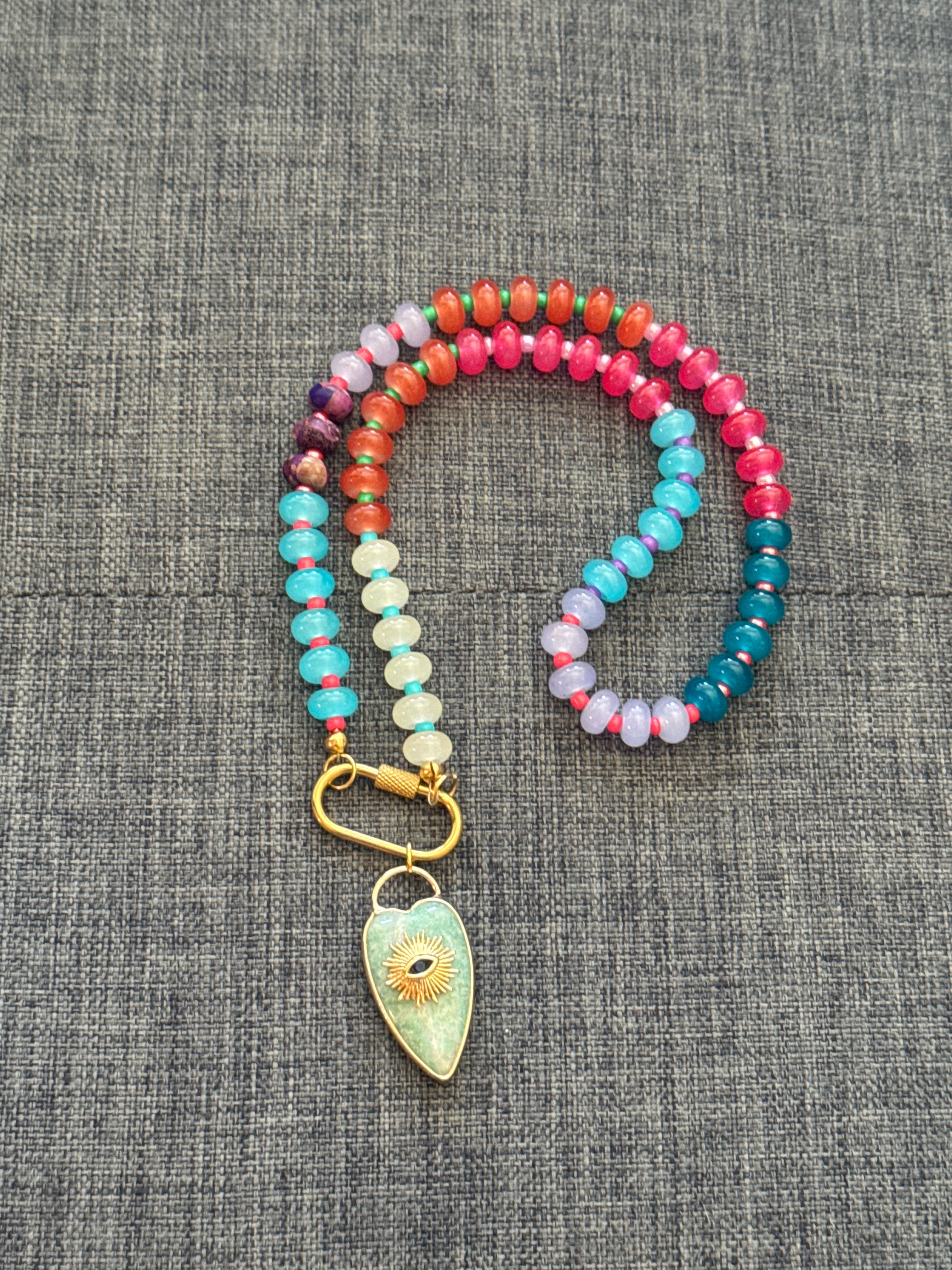 Candy Necklace with Amethyst Jasper Beads – 18” in