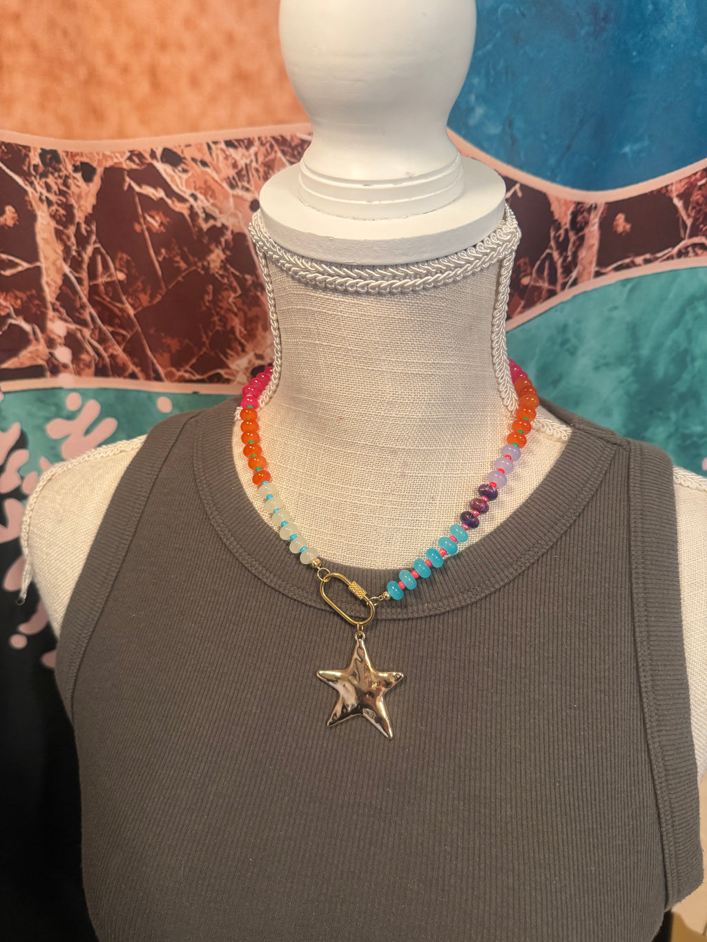 Candy Necklace with Amethyst Jasper Beads – 18” in