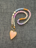 Candy Necklace with Rose Quartz Heart Pendant – 18”