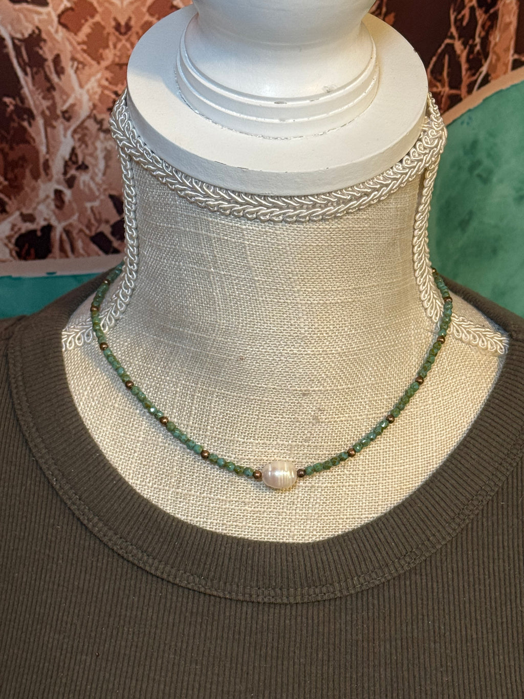 Gemstone seed bead necklaces 16” Collection