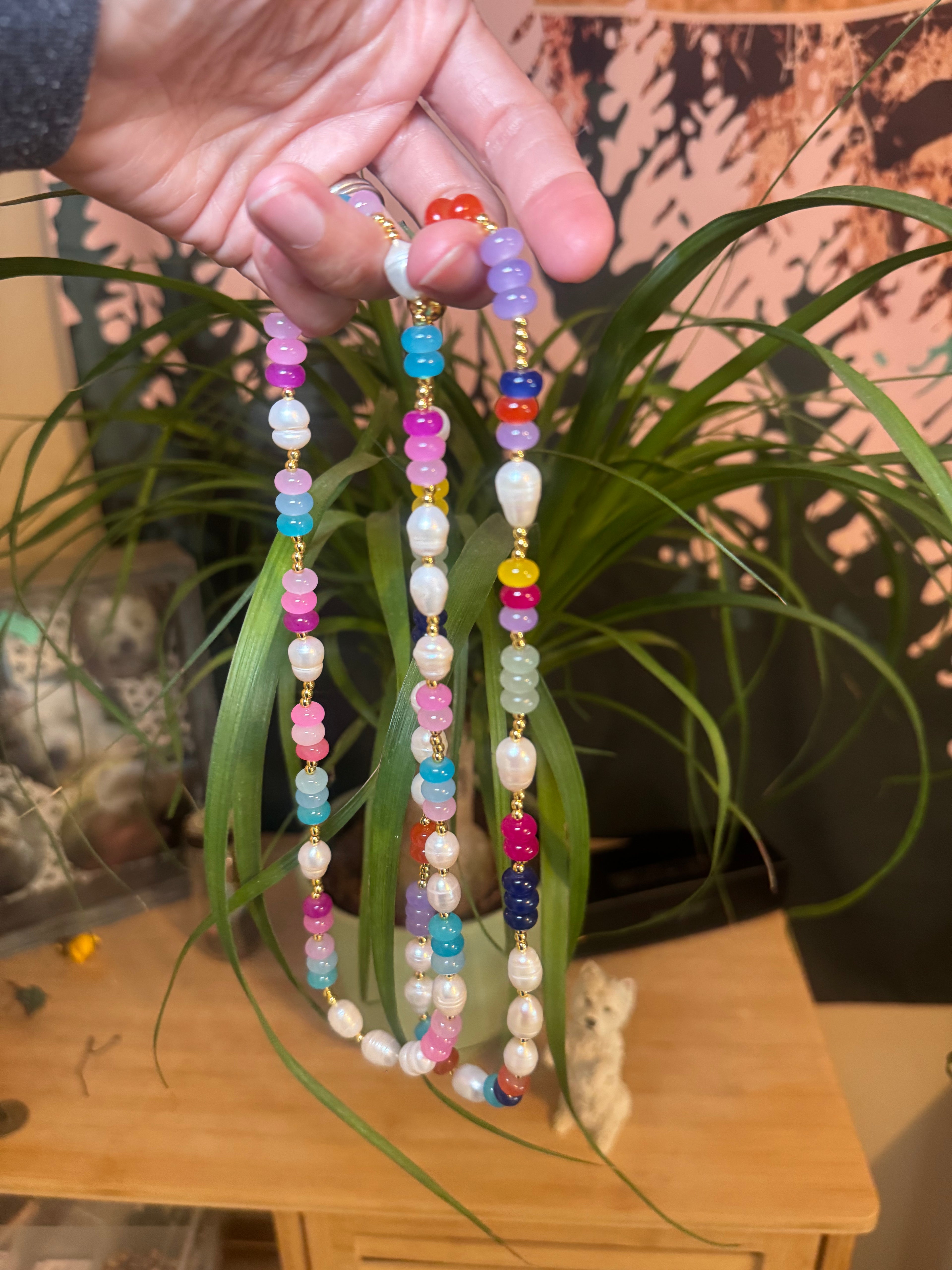 Pearl & Glass Bead Necklace – 18”