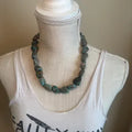 Raw Turquoise Nugget Necklace • 18” Natural Chunky Turquoise
