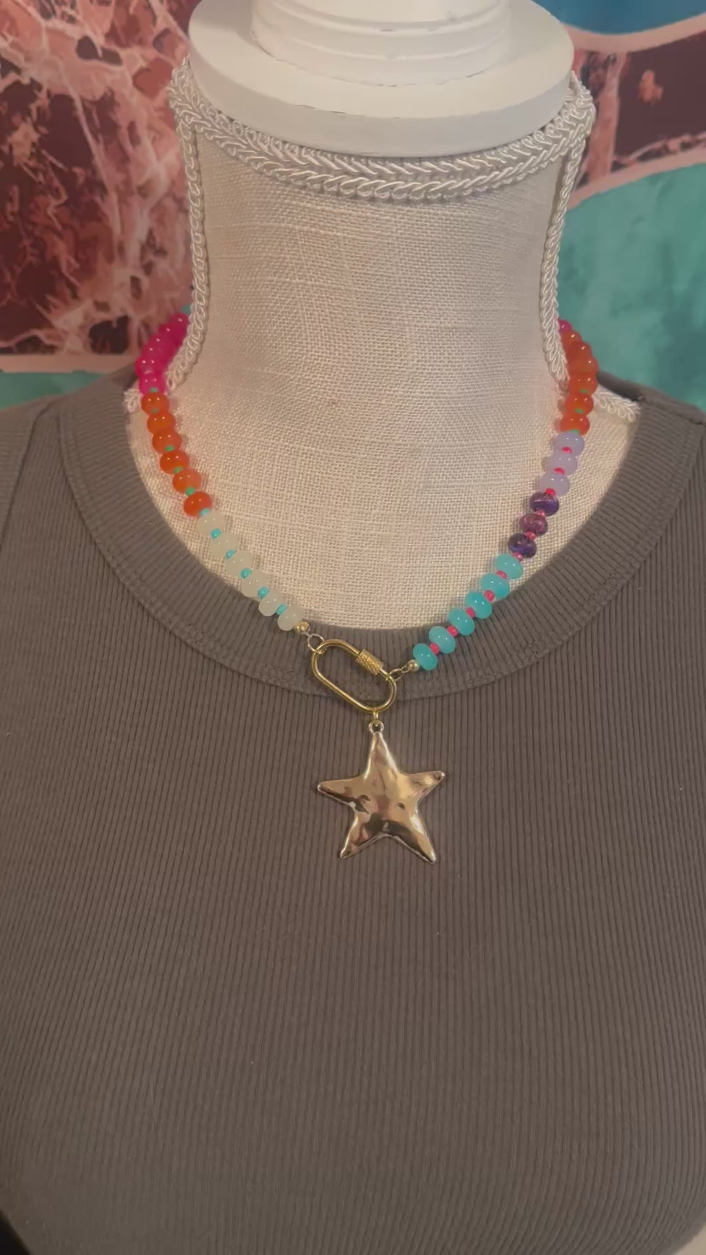 Candy Necklace with Amethyst Jasper Beads – 18” in