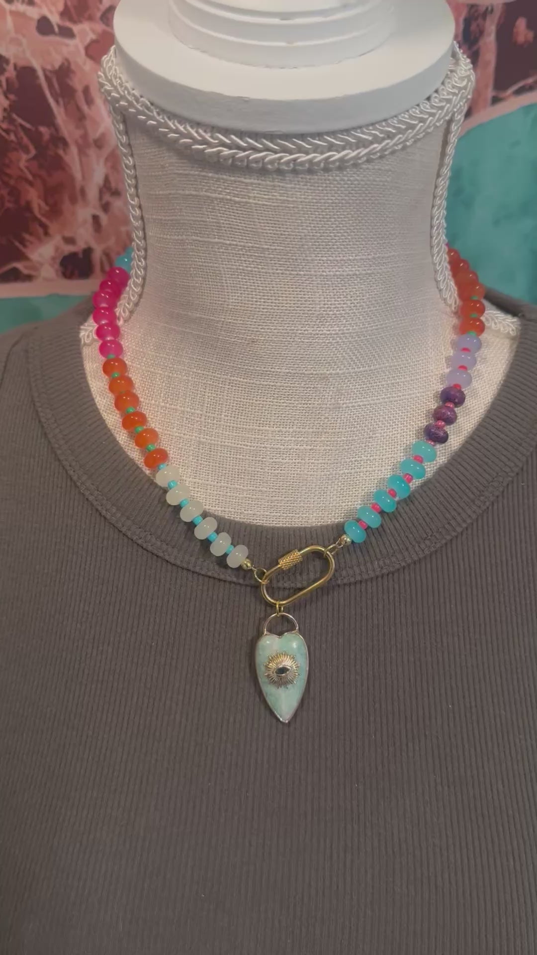 Candy Necklace with Amethyst Jasper Beads – 18” in